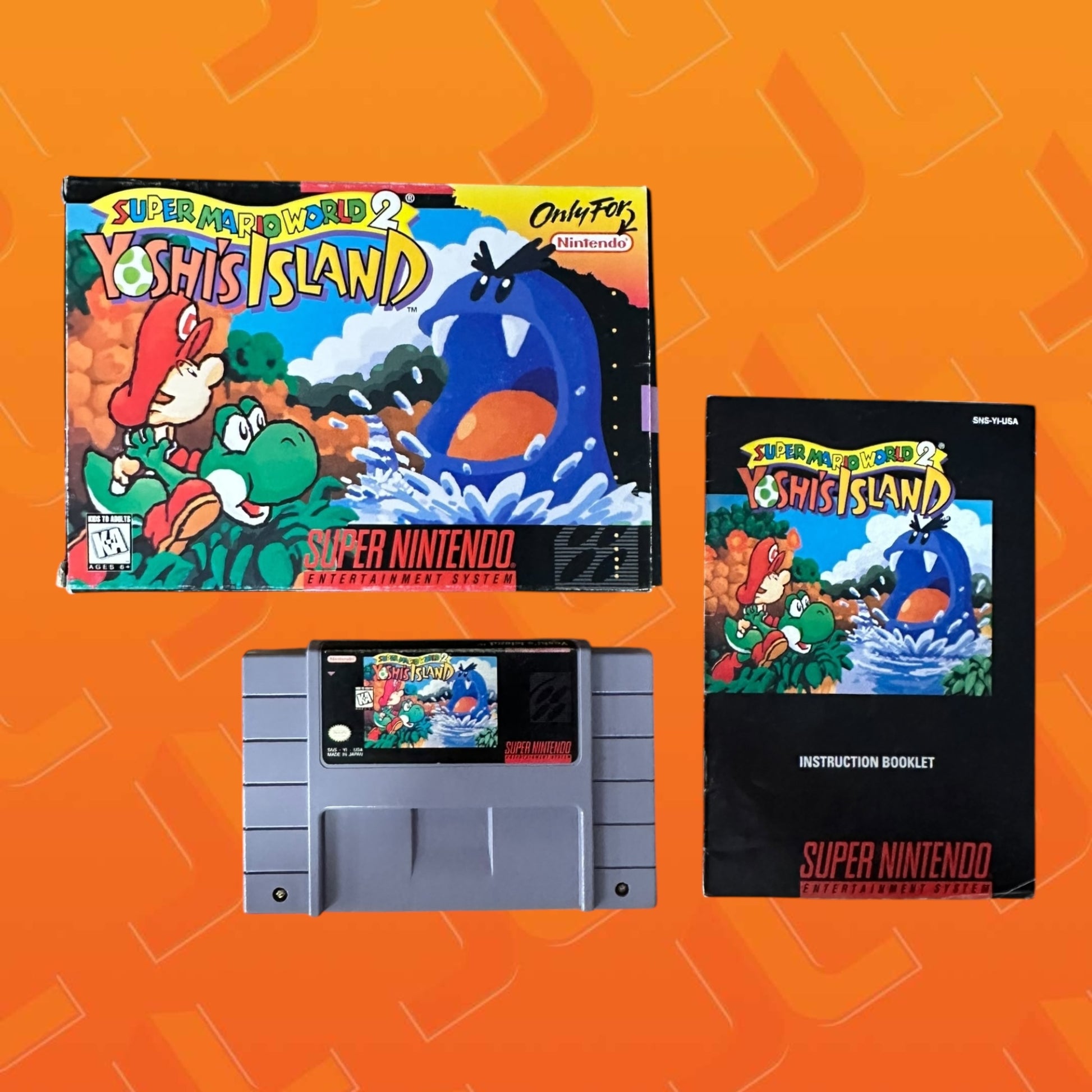 SUPER MARIO WORLD 2 Yoshi’s Island + Box, Manual, Insert CIB - Nintendo SUPER MARIO WORLD 2 Yoshi’s Island + Box, Manual, Insert CIB - Nintendo